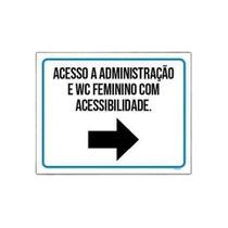 Placa Sinalização Kit 10 - Acesso Wc Feminino 18x23cm