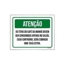 Placa Sinalização Kit 10 - Atenção Café Manhã 18x23cm