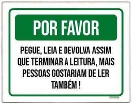 Placa Sinalização Kit 10 - Por Favor Pegue Leia