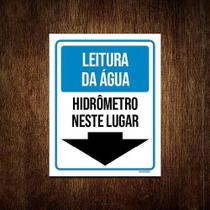 Placa Sinalização Leitura Água Hidrômetro Neste Lugar 36X46