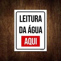 Placa Sinalização - Leitura De Água Aqui Verm 36X46 - Sinalizo.Com