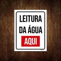 Placa Sinalização - Leitura De Água Aqui Verm 36X46 Placa Sinalização - Leitura De Água Aqui Verm 36X46