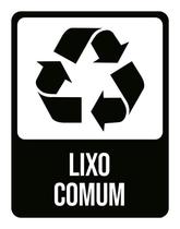 Placa Sinalização - Lixo Comum Placa Preta 36X46 Placa Sinalização - Lixo Comum Placa Preta 36X46