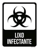 Placa Sinalização - Lixo Infectante Preto 36X46