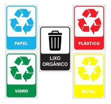Placa Sinalização Lixo Seletivo Orgânico Completo 15x20