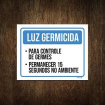 Placa Sinalização Luz Germicida 27X35