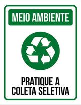 Placa Sinalização Meio Ambiente - Coleta Seletiva 27X35