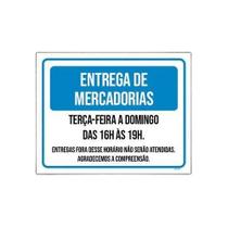 Placa Sinalização - Mercadorias Terça Domingo 36X46