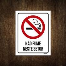 Placa Sinalização Não Fume Neste Setor 27X35 Placa Sinalização Não Fume Neste Setor 27X35