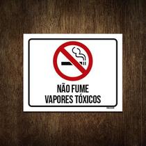 Placa Sinalização Não Fume Vapores Tóxicos 27X35