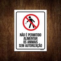 Placa Sinalização - Não Permitido Alimentar Animais 27X35