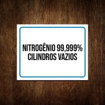Placa Sinalização - Nitrogênio Cilindros Vazios 27x35 - Sinalizo