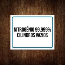 Placa Sinalização Nitrogênio Cilindros Vios 18X23Cm 10Un