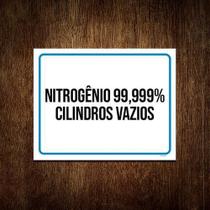 Placa Sinalização Nitrogênio Cilindros Vios 18X23Cm 5Un Placa Sinalização Nitrogênio Cilindros Vios 18X23Cm 5Un