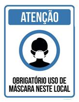 Placa Sinalização Obrigatório Uso Máscara Neste Local 18X23