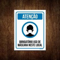 Placa Sinalização Obrigatório Uso Máscara Neste Local 18X23