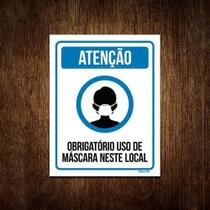 Placa Sinalização Obrigatório Uso Máscara Neste Local 27X35 Placa Sinalização Obrigatório Uso Máscara Neste Local 27X35