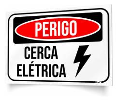 Placa Sinalização Perigo Cerca Elétrica Segurança Ps1mm