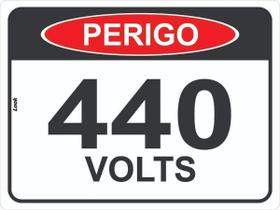 Placa Sinalização Perigo Energia Elétrica Força Voltagem 440 Volts Alta Tensão