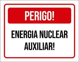 Placa Sinalização - Perigo Energia Nuclear Auxiliar 27X35