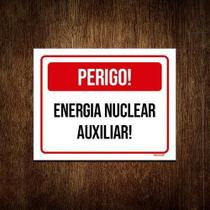 Placa Sinalização - Perigo Energia Nuclear Auxiliar 27X35