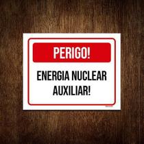 Placa Sinalização - Perigo Energia Nuclear Auxiliar 36X46