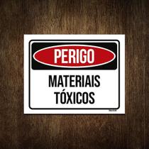 Placa Sinalização Perigo Materiais Tóxicos 27X35