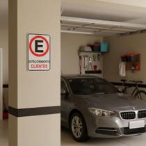 Placa Sinalização Permitido Parar Estacionar Garagem 30x20cm Placa Sinalização Permitido Parar Estacionar Garagem 30x20cm