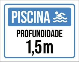 Placa Sinalização - Piscina Profundidade 1M5 36X46