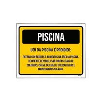 Placa Sinalização - Piscina Uso Da Piscina Proibido 18X23Cm - Sinalizo