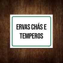 Placa Sinalização Plantas Ervas Chás Temperos 18x23cm 3un