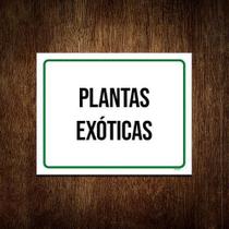 Placa Sinalização Plantas Exóticas 18x23cm 5un