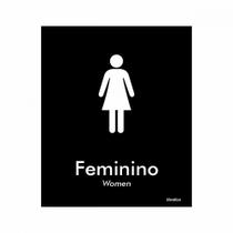 Placa Sinalizacao Poliestireno 15X18 ''Feminino (Portugues/Ingles)'' Blk03