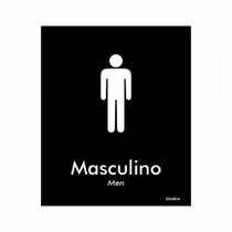 Placa Sinalizacao Poliestireno 15X18 ''Masculino (Portugues/Ingles)'' Blk02