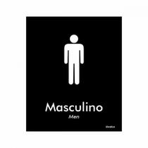 Placa Sinalizacao Poliestireno 15X18 "Masculino (Portugues/Ingles)" Blk02