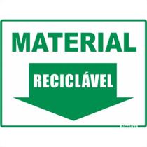 Placa Sinalizacao Poliestireno 15X20 ''Material Reciclavel'' 200Bl