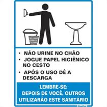 Placa Sinalizacao Poliestireno 15X20 ''Procedimento Sanitario Masculino'' 220Ah