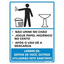 Placa Sinalizacao Poliestireno 15X20 ''Procedimento Sanitario Masculino'' 220Ah