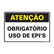 Placa Sinalizacao Poliestireno 20X30 Atencao Obrigatorio O Uso De Epis'' 250Bt