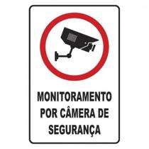 Placa Sinalizacao Poliestireno 20X30 ”Monitoramento Por Camera De Seguranca” 250Bn
