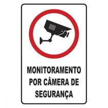 Placa Sinalizacao Poliestireno 20X30 Monitoramento Por Camera De Segurancaâ 250Bn