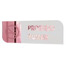 Placa sinalização porta 100% acrílico proibido fumar 30x10cm