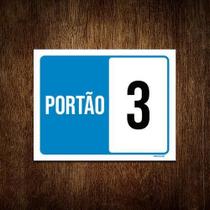 Placa Sinalização - Portão 3 ul 18X23