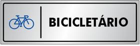 Placa Sinalização Portas / Paredes BICICLETÁRIO em Alumínio de 25x8cm Placa Sinalização Portas / Paredes BICICLETÁRIO em Alumínio de 25x8cm
