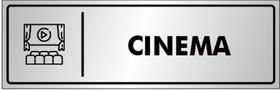 Placa Sinalização Portas / Paredes CINEMA em Alumínio de 25x8cm