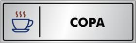 Placa Sinalização Portas / Paredes COPA em Alumínio de 25x8cm