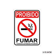 Placa Sinalização Proibido Fumar 15x20cm - Pacific