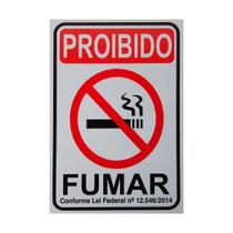 Placa Sinalização Proibido Fumar 20 x 15cm