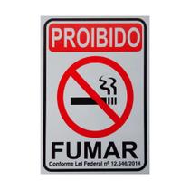 Placa Sinalização Proibido Fumar 20 x 15cm - Pacific