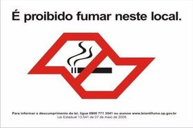 Placa Sinalização Proibido Fumar 20x30 Cm - kit com 5 unidades